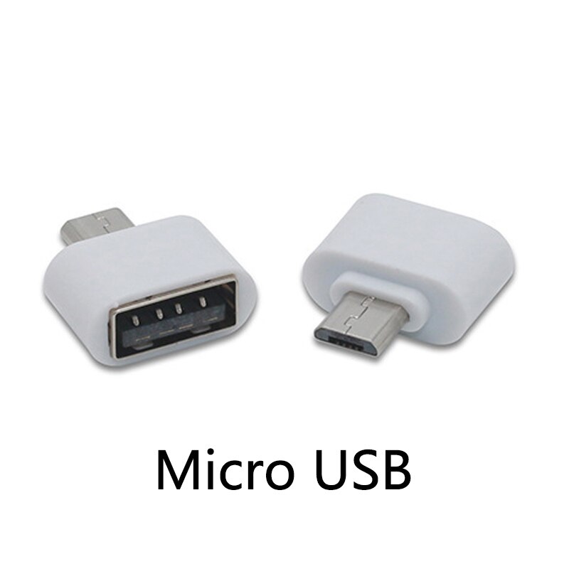 Mini Otg Type C Naar Usb Adapter Universele Adaptador Usb Converter Voor Macbook Gegevensoverdracht Aansluiten Externe Apparaat: White Micro Usb OTG
