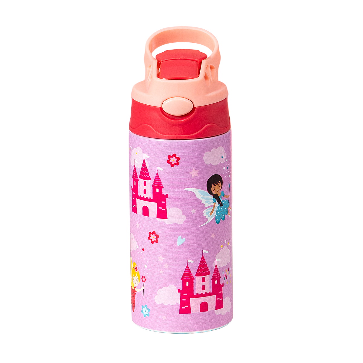 Tasse Thermos à motif de dessin animé de 12OZ/350ml, bouteille isolée en acier inoxydable, bouilloire Thermos pour enfants, tasse portative d'extérieur: Rose