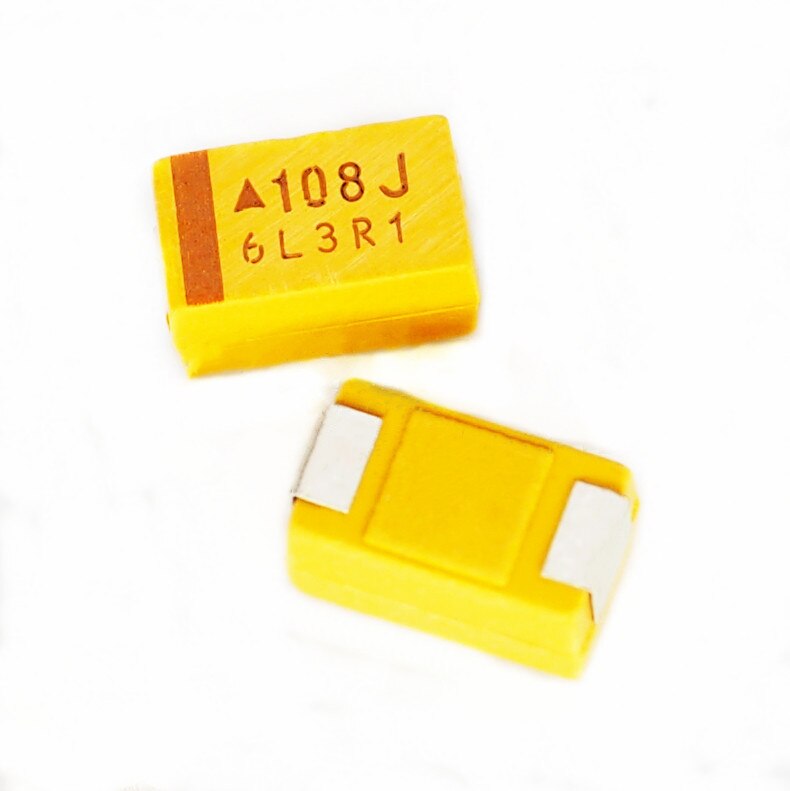 SMD tantal kondensator 6V100 0UF 6,3 V E typ 7343 108J galle kondensator gelb mit polarität