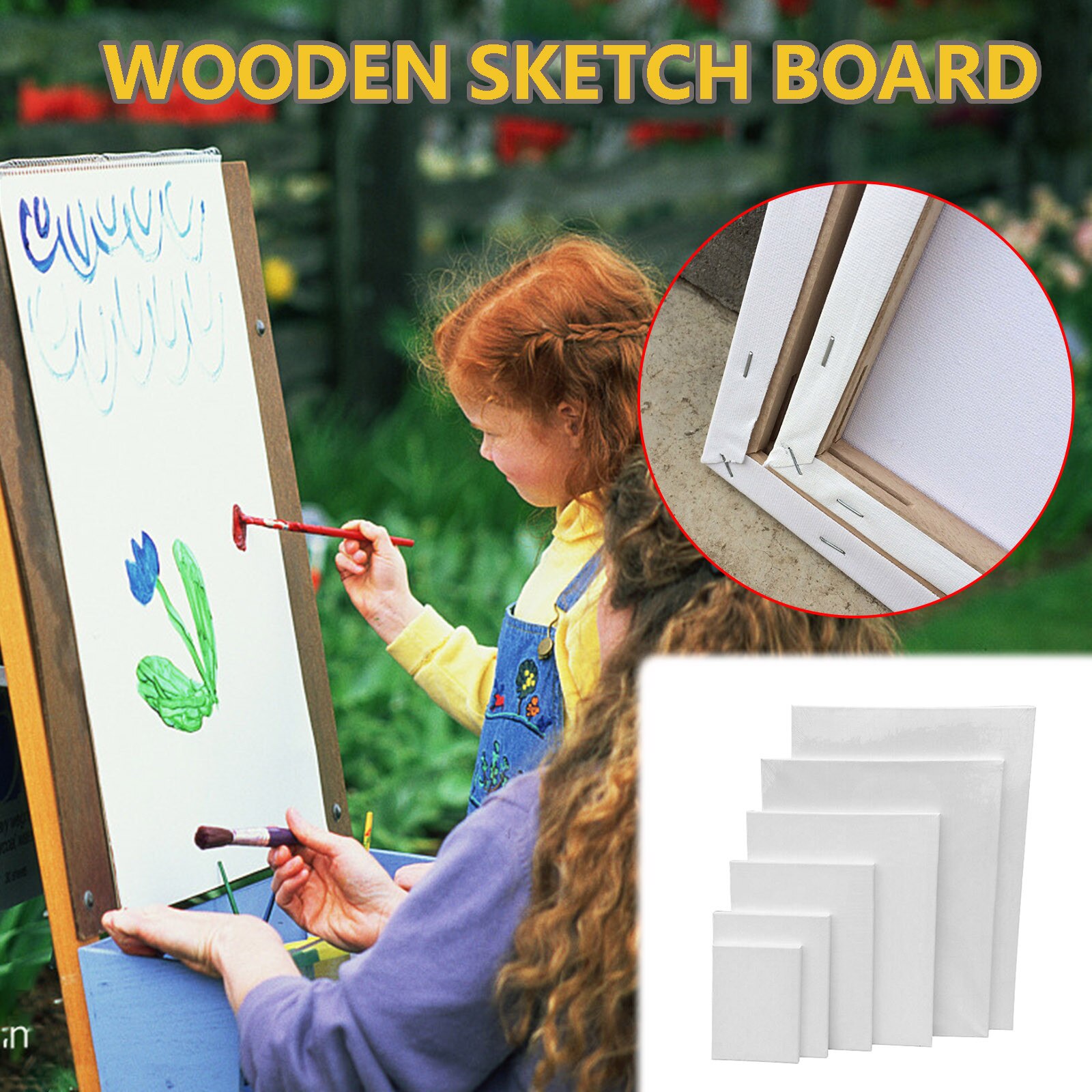 1 Pcs/set Mini Blank Canvas For Painting Acrylic Paint With Easel Art Supplies For Painting Artist Stationery Kids