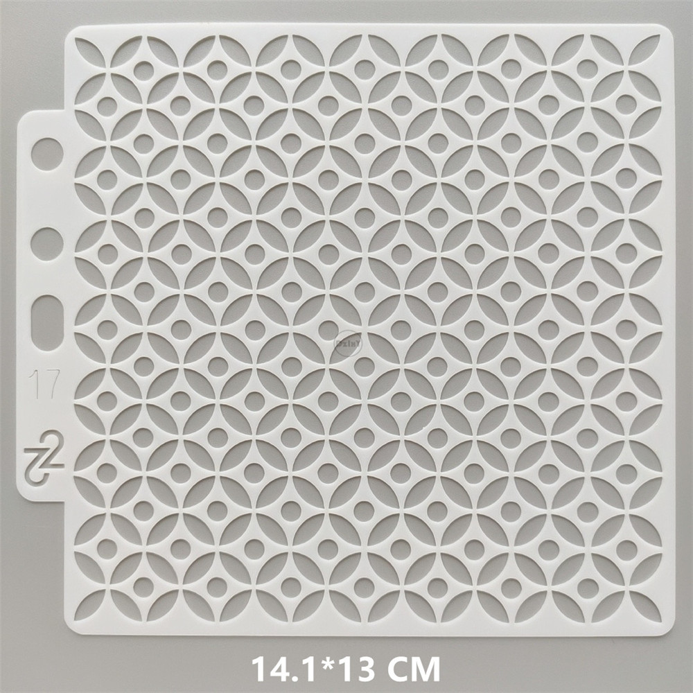 (26 stilarter) geometri grafik stencils maling prægning gør-det-selv scrapbooking materiale kort skabeloner papir album håndværk: Grøn