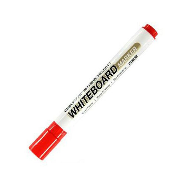 10 stks/partij DL Whiteboard Marker Droge Wissen WhiteBoard Marker Pen 2mm Marker Pen Kantoorbenodigdheden: Rood