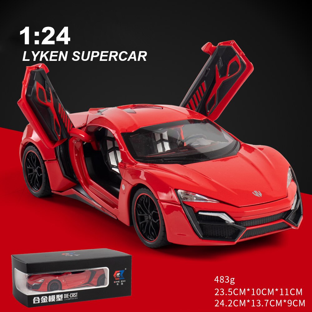 1:24 1:32 Lykan Hypersport In Lega Modello di Auto Giocattoli Pressofusi E Veicoli Auto giocattolo In Metallo Collezione Del Capretto Giocattoli Per Bambini Regali Veloce-Fast And Furious: Red send box