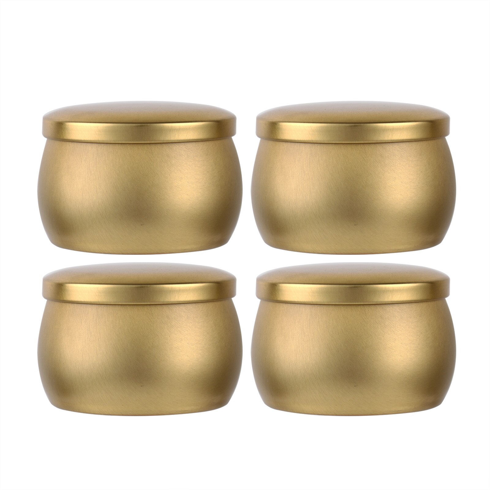 Jarra de tambor de hojalata de Color sólido, contenedor de té, latas de vela con tapas para fabricación de velas, tarro de almacenamiento de alimentos, 4 Uds.