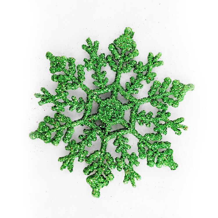10 cm jul snefnug hvide snefnug ornamenter træ dekoration festival fest hjem dekoration: Grøn