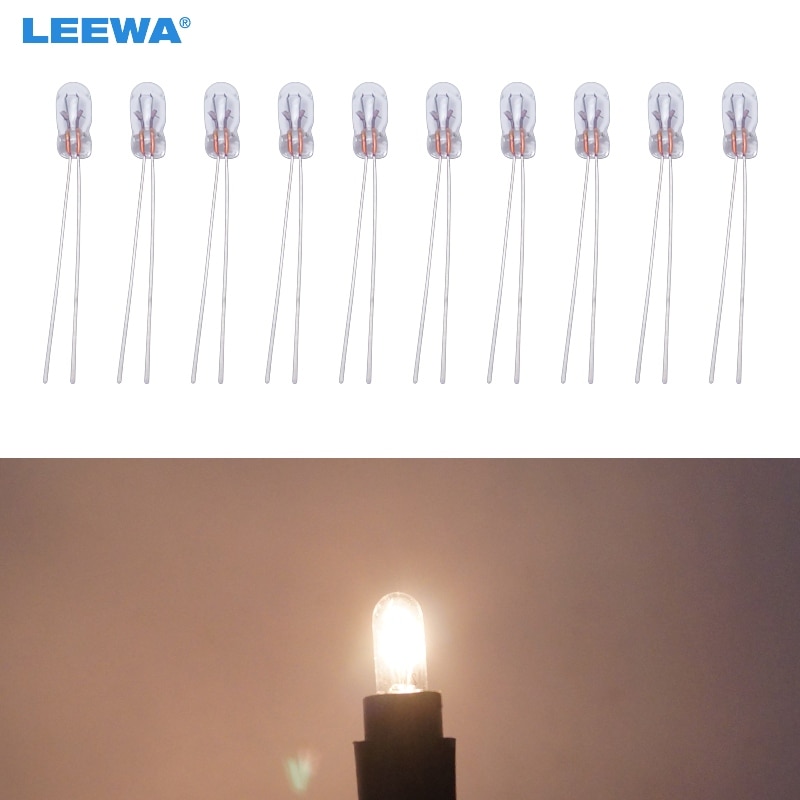 LEEWA 100 pcs Auto T3 12 V 30MA Halogeenlamp Externe Halogeenlamp Vervanging Dashboard Lamp Licht Warm Wit # CA2687