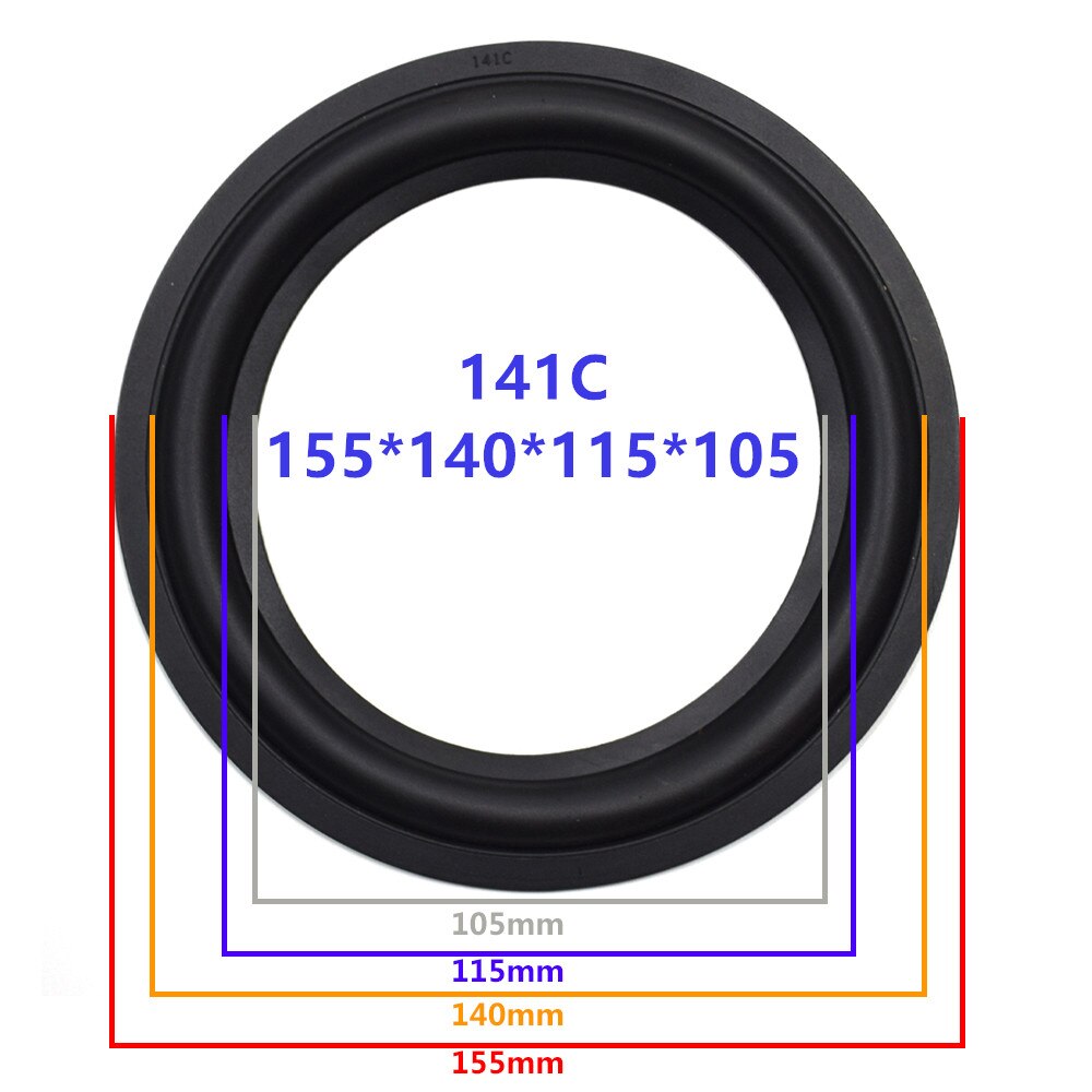 6.5 inch Speaker Rubber Surround Repair speaker DIY Suspension Suspension Subwoofer Rubber Surround Side Speaker Repair: 2pieces / 141C