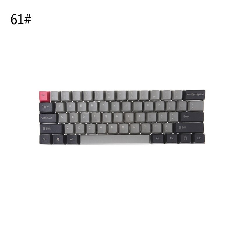Black Gray Mixed Dolch Thick PBT 104/87/61 Keycaps OEM Profile Key Caps: 61-A