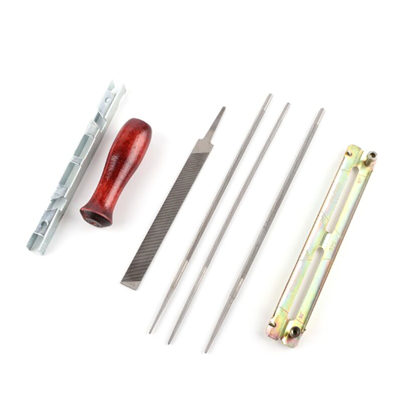 Kettingzaag Slijpen Kit Kettingzaag Bestand Tool Kettingzaag Puntenslijper Bestand Gids Bar Diepte Gauge Tool Set Voor Houtbewerking