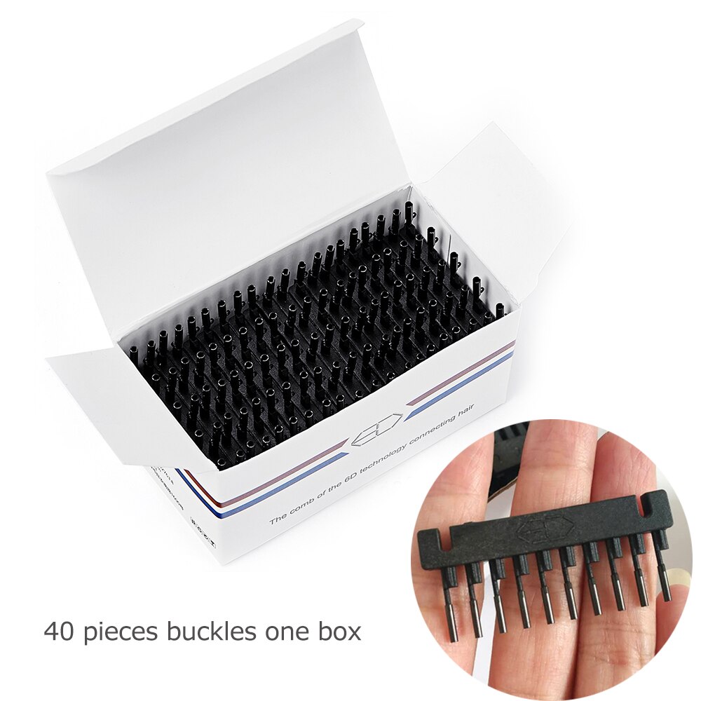 Boucles d&#39;extension de cheveux naturels 6D, outils de remplacement pour Extensions de cheveux humains, noir brun blond 40 pièces/pack