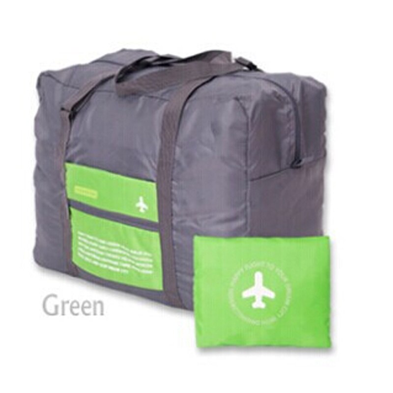 Bolsa de viaje de gran capacidad para hombre y mujer, bolso plegable de nailon resistente al agua, a la , para equipaje,: Green Travel Bag