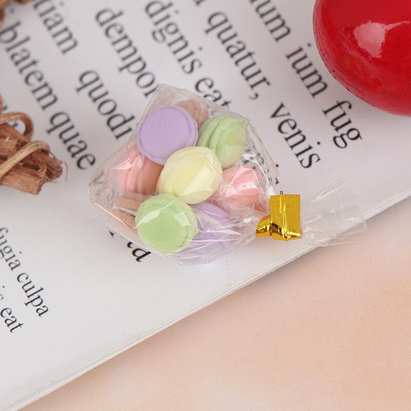 10Pcs 1/12 Dollhouse Miniature Kitchen Food Dessert Tea Time Snack French Macaroon Toys