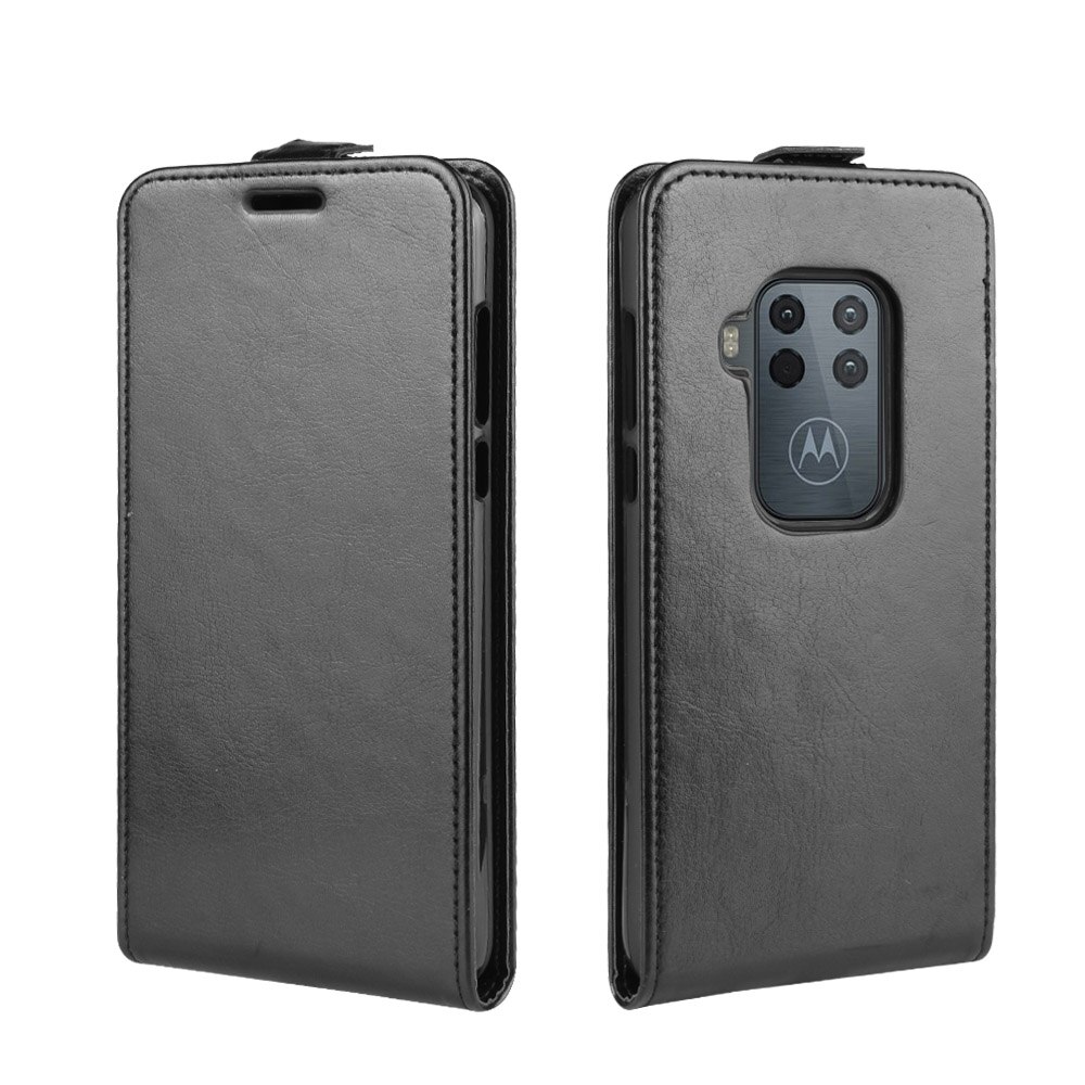 UP Down Leather Case For Motorola One Power P30 One P30 One ZOOM Phone Bag Vertical Flip Leather Cover Cases Card Slot Holster: For One Power P30 / black