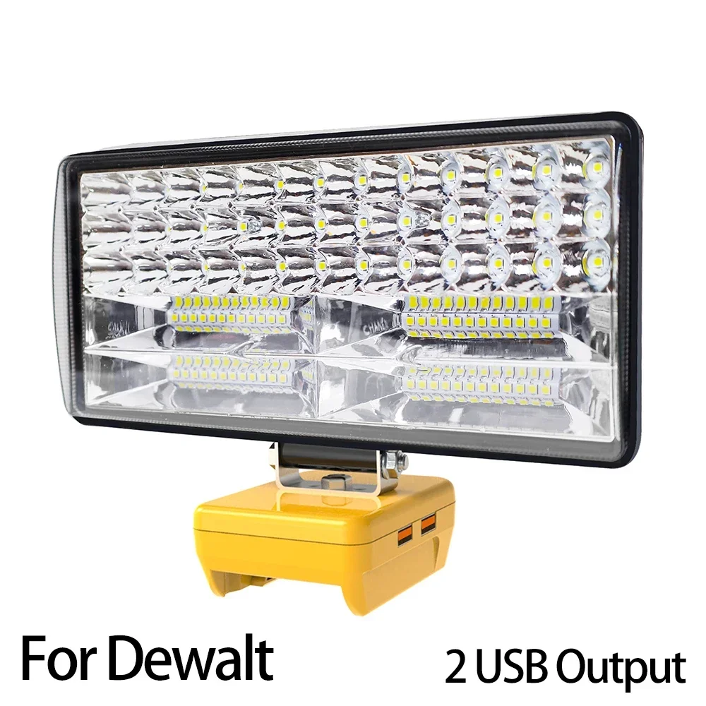 8 tommer led-arbejdslampe til bil, lommelygte, elektrisk lommelygte, spotlight til dewalt dcb 206 dcb 606 18v 20v 60v li-ion-batteri, usb-powerbank: Default Title