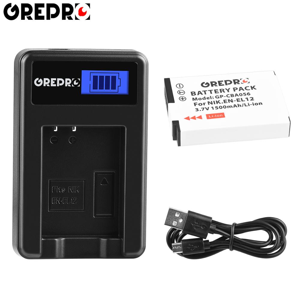 EN-EL12 ENEL12 EL12 batería + cargador USB con LCD para Nikon COOLPIX S630 S610 S640 S1000 S1200pj S31 S6000 S6100 AW120s P340