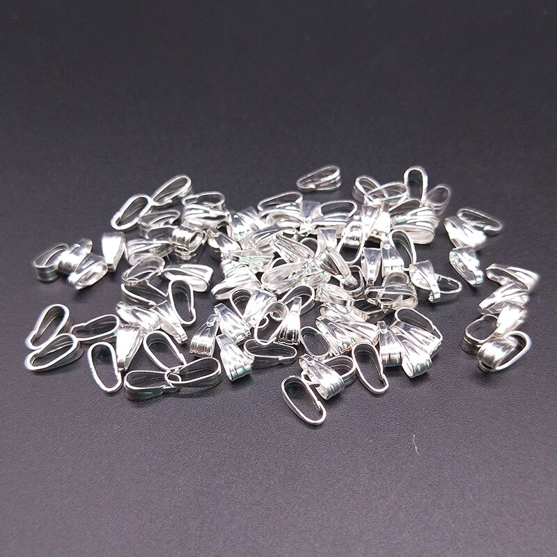 100pcs Necklace Pendant Connectors Pendant Clip Clasp Pinch Clip Bail Bead Care Buckle Hanging Jewelry Findings DIY Accessories