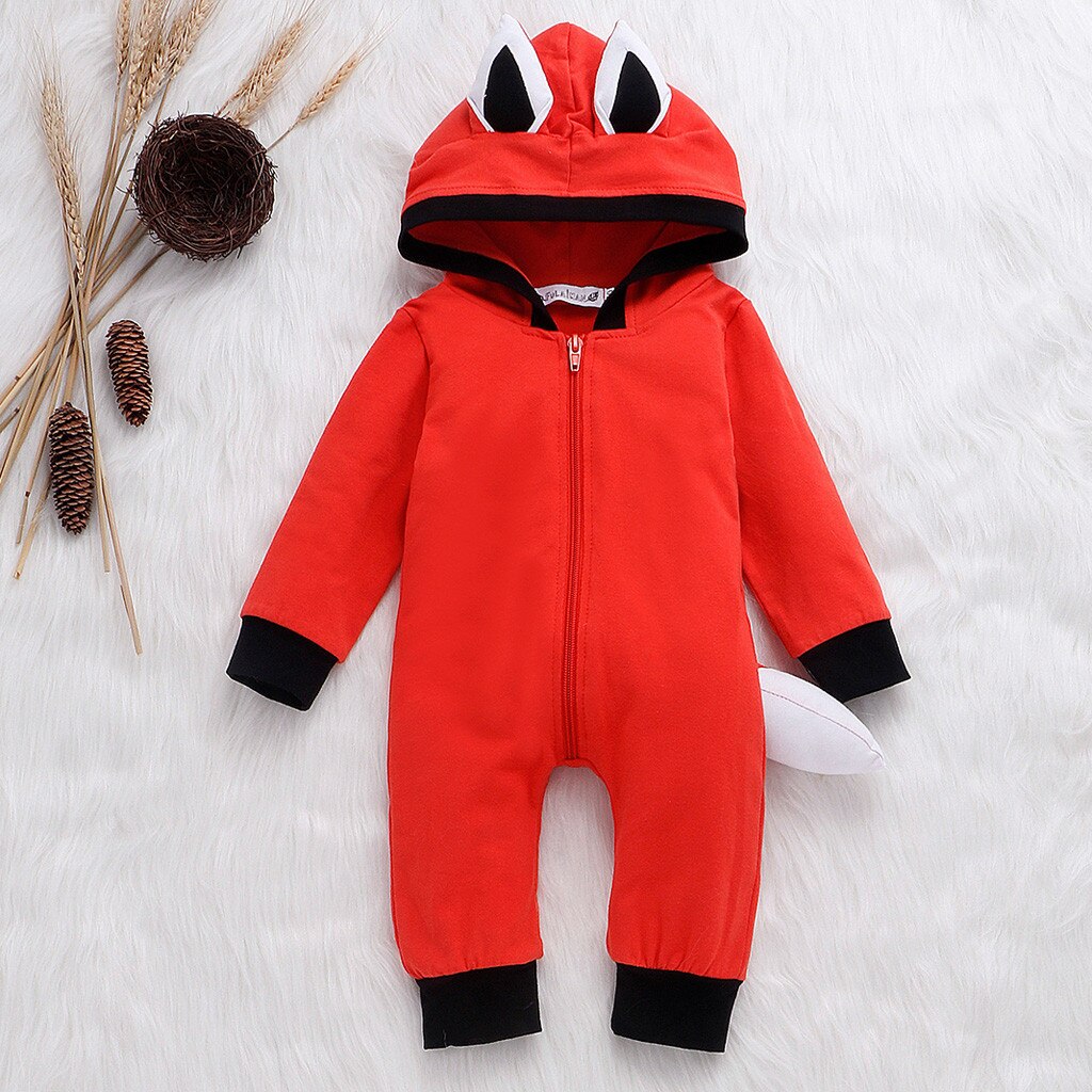 Overalls Voor Pasgeborenen Kind Baby Jongens Meisjes Oor Cartoon Hoodie Katoen Romper Lange Mouw Jumpsuit Herfst Infantil Menina