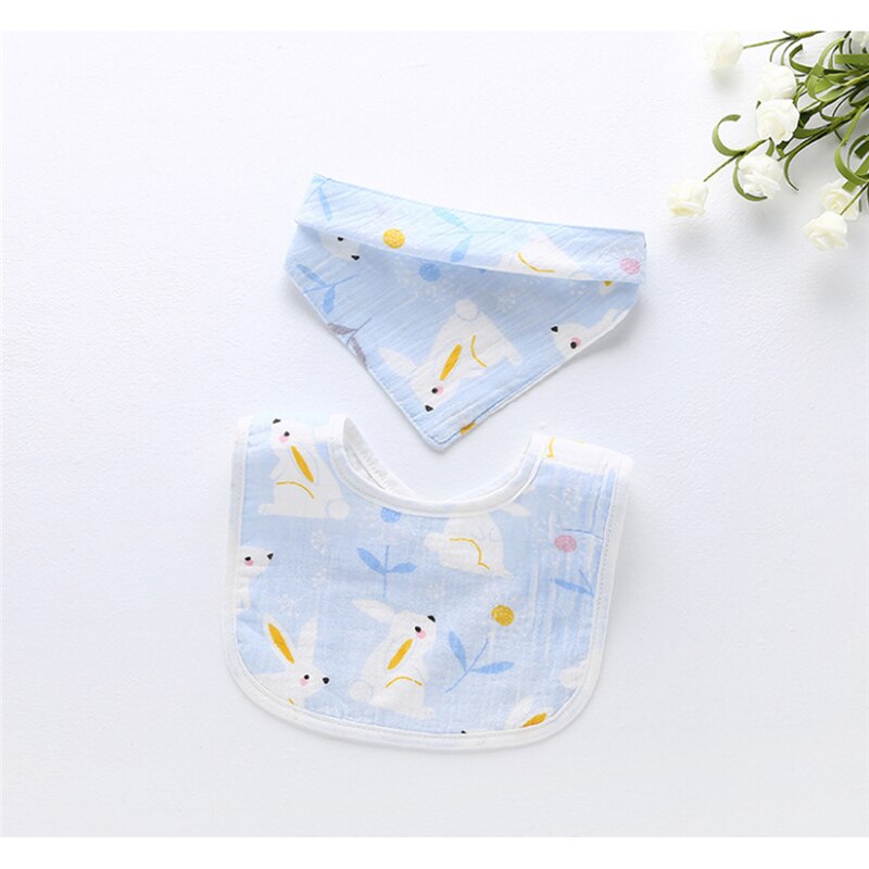 Baby Bibs - Waterproof Cartoon Pattern - Cotton Polyester - Unisex Infant Saliva Towel