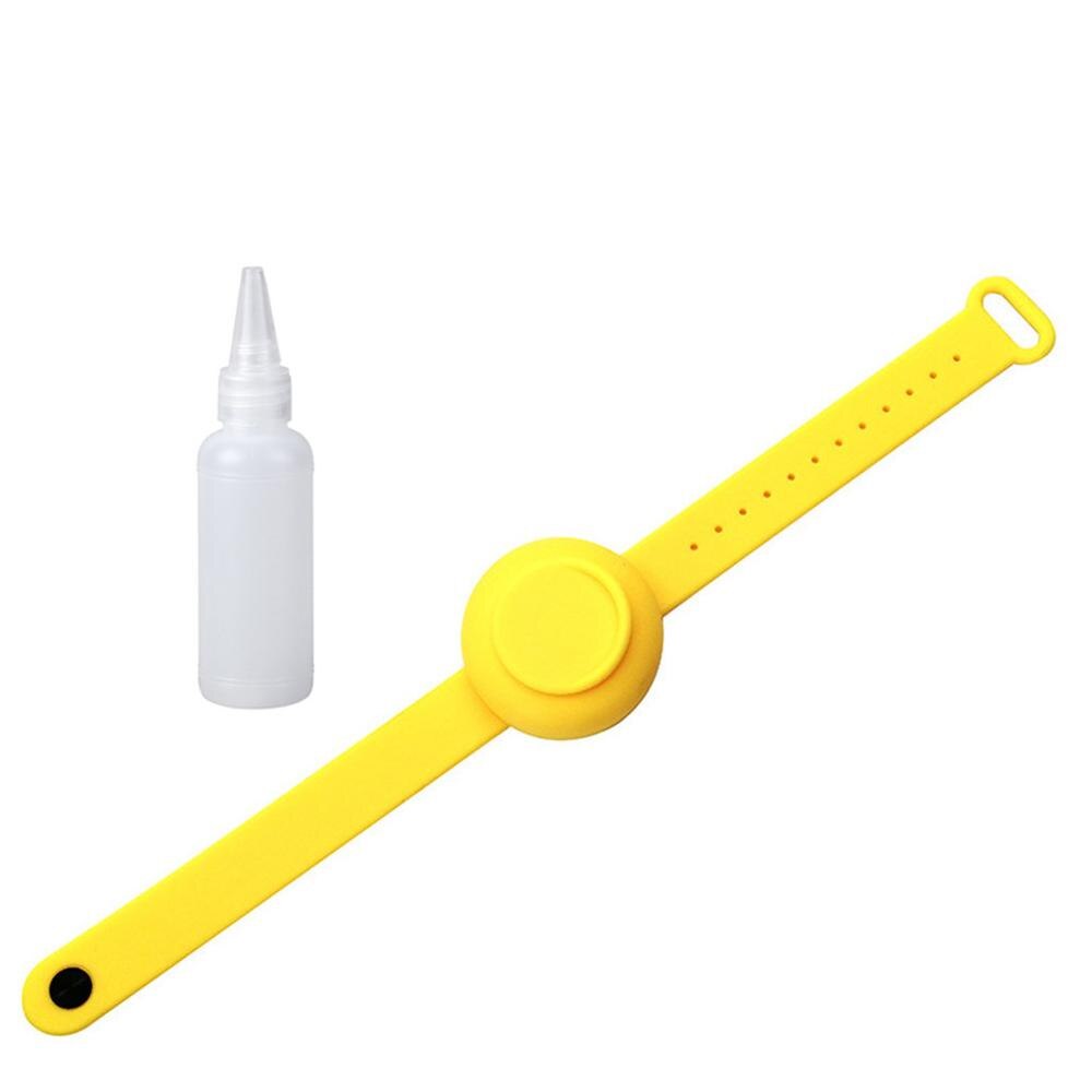 3PC disinfettante per le mani disinfettante braccialetto in Silicone braccialetto Dispenser per mani braccialetto indossabile distributore di gel idroalcollique: 1PC Yellow