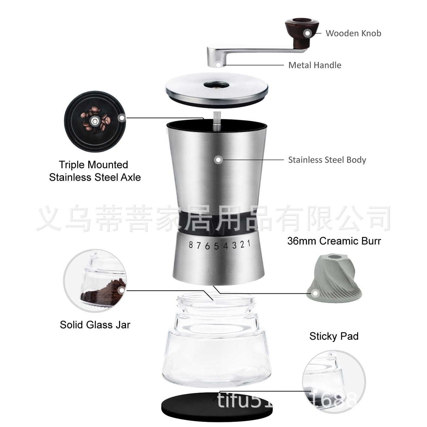 Hand-operated Coffee Grinder Hand-operated Coffee Machine Coffee Grinder Stainless Steel Pepper Mill