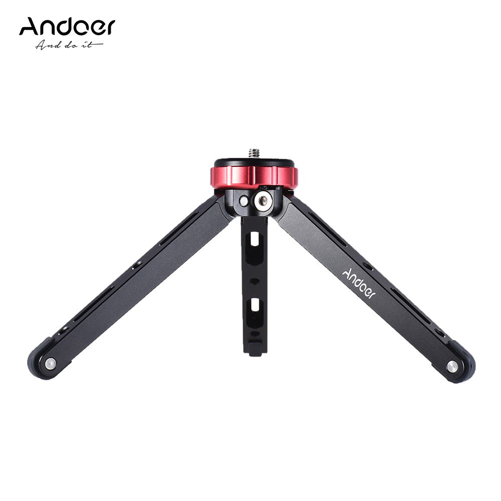 Andoer MT-01 Portable Aluminum Tabletop Tripod Mini Mobile/Camera Photography Bracket with 1/4" Screw Mount Max Load 80kg