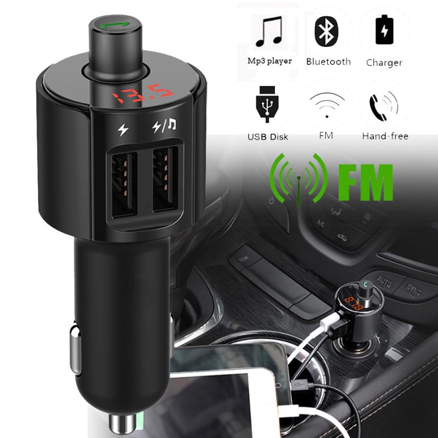 Bluetooth Auto Fm-zender Draadloze Radio Adapter MP3 Speler Plus USB charger