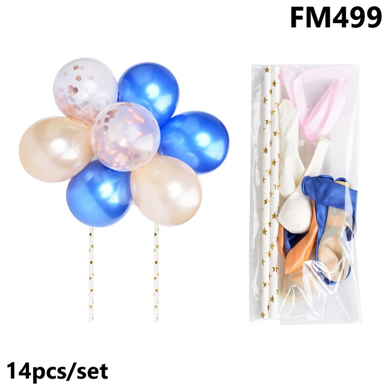 Balloons Cake Topper Cloud Shape Confetti Balloon Cake Topper With Paper Straw for Birthday Baby Shower Wedding Party Decoration: 3