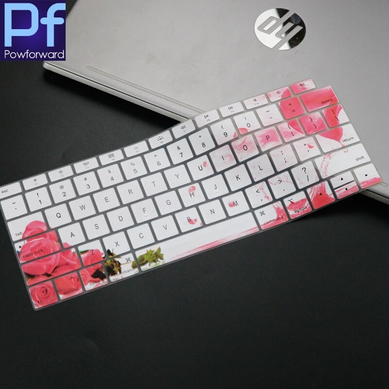 Silicone Keyboard Cover For MacBook Air 13 inch Release A1932 Touch ID Waterproof Dust-Proof Protective Skin: flower