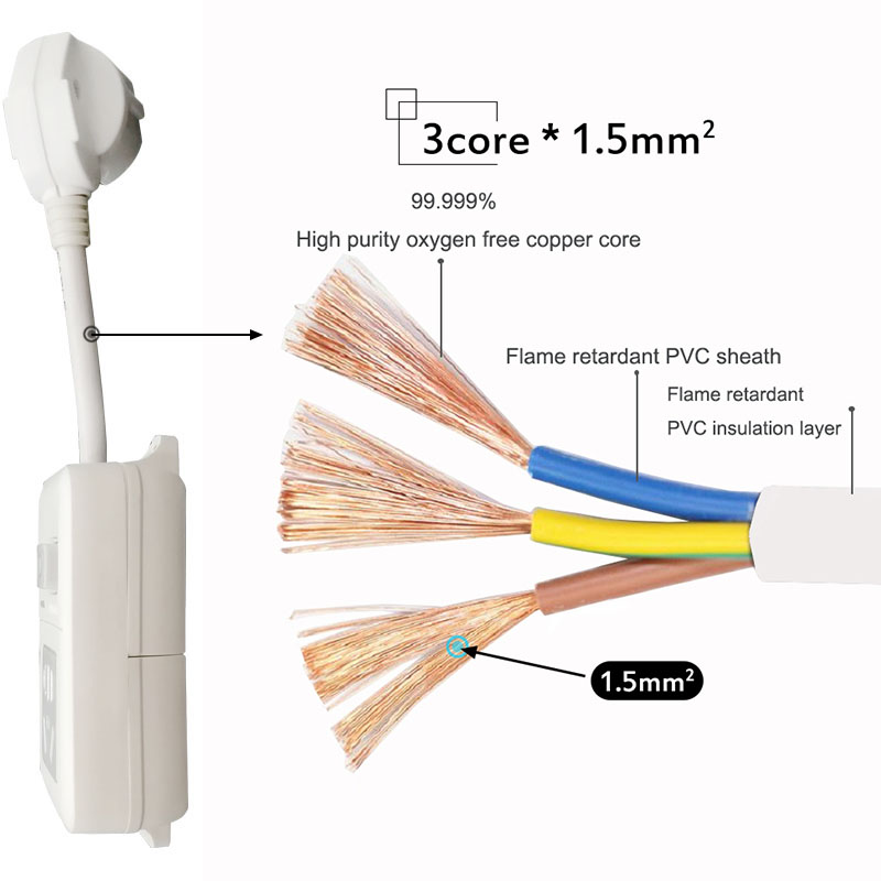 Power Strip Europe use AU/CN China Electrical 16A Plug Adapter Extension Cord Socket with Button Switch EU Plug to AU Socket