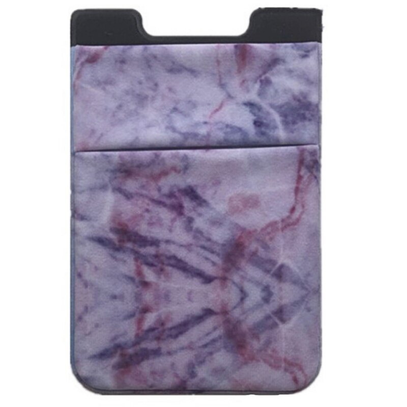 Mobile Phone Sticker Color Pattern Marble Pattern Business Credit ID Card Holder Pockage Sticker with Adhesive: purple