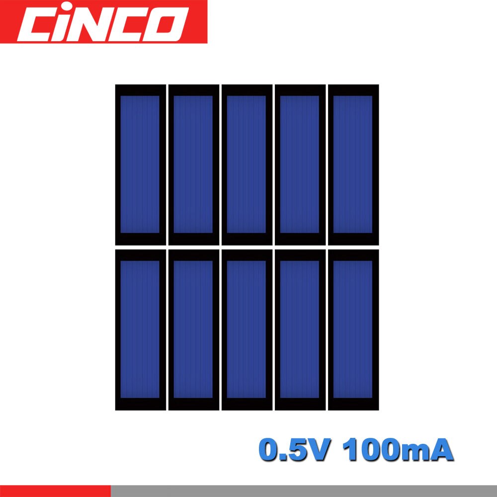 10pcs /lot Poly Panel Solar Standard Epoxy Polycrystalline Silicon 0.5V 100mA DIY Battery Power Charge Module Solar Cell toy