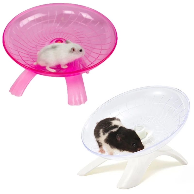 Roda de corrida para hamster de animais de estimação, disco voador mudo, eixo de aço, brinquedos, gaiola, acessórios para hamster de animais pequenos