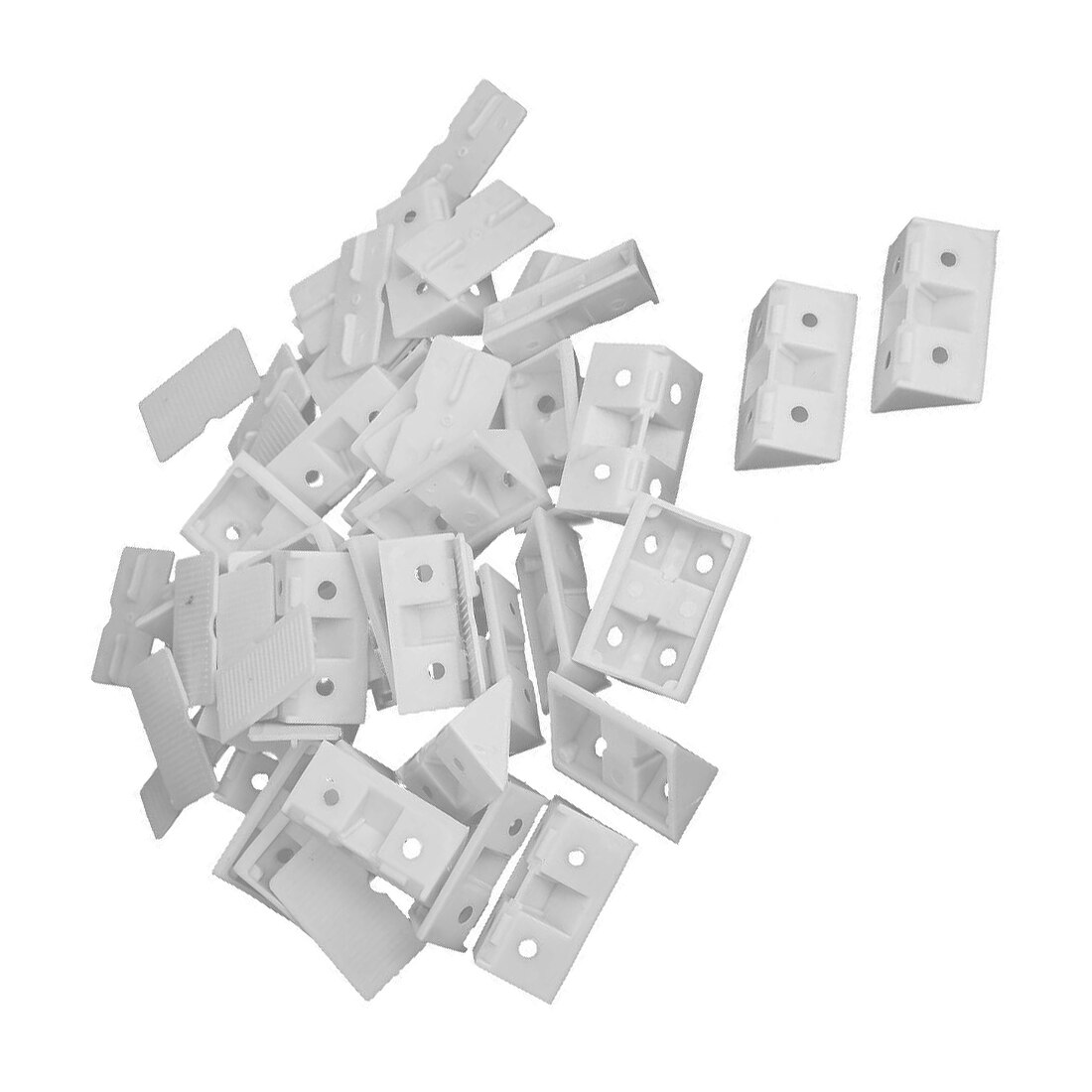 30pcs Shelf Cabinet 90 Degree Plastic Corner Braces Angle Brackets White