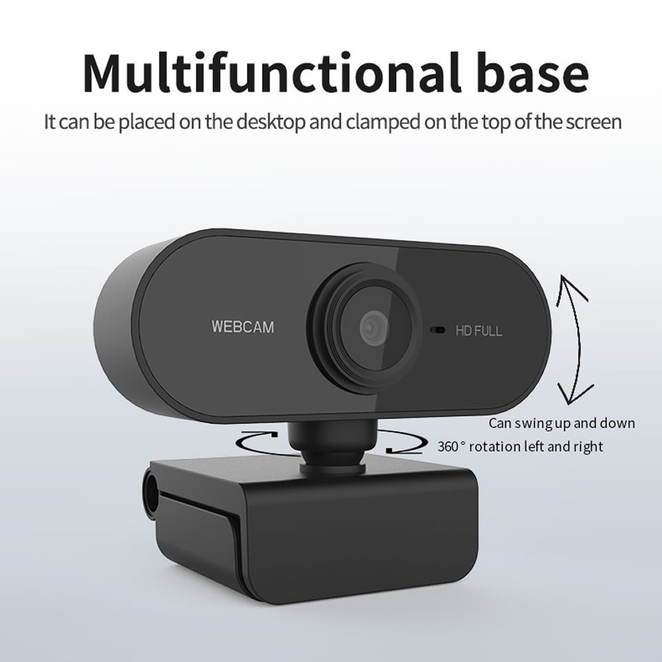 Original Full HD 1080 px webcam, integrated camera with rotating USB socket, for computer, Mac, desktop