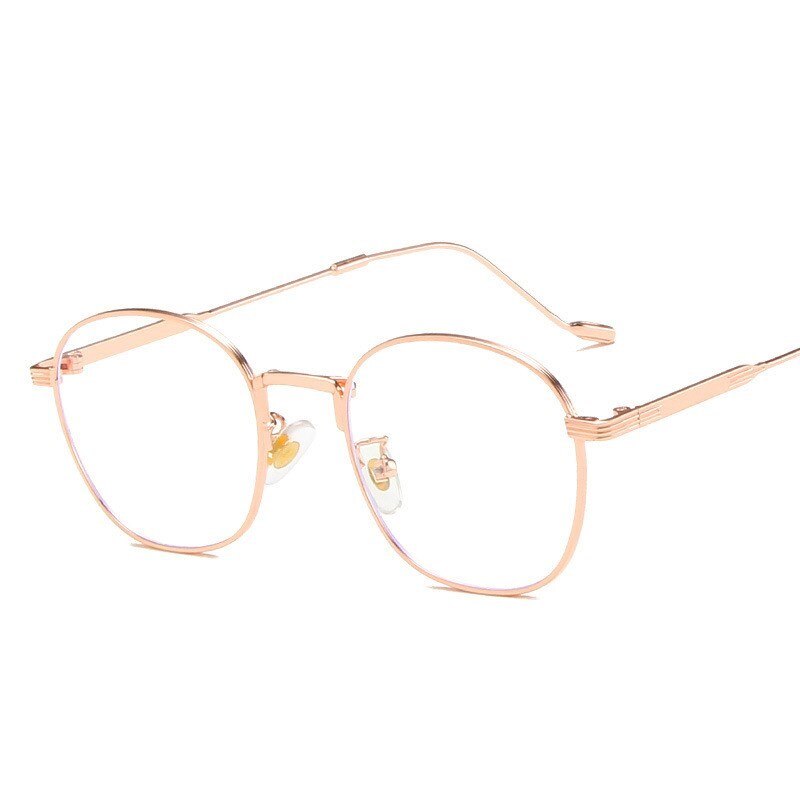 Gafas con montura metálica para hombre y mujer, lentes ópticas para miopía, con luz azul, clásicas, Retro, para ordenador,