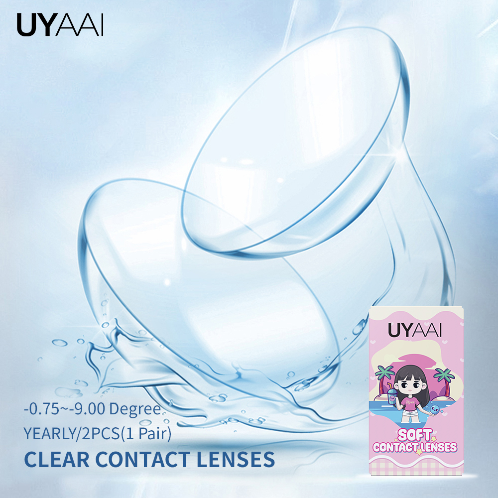 UYAAI -0.75 ~-9.00 lentilles de myopie claires lentilles de Contact transparentes de avec degrés Contacts oculaires de Prescription naturelle