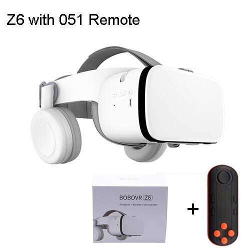 Bobovr Z6 mise à niveau Casque Casque 3D VR lunettes Casque de réalité virtuelle Bluetooth écouteur pour Smartphone Google carton: With Black 051