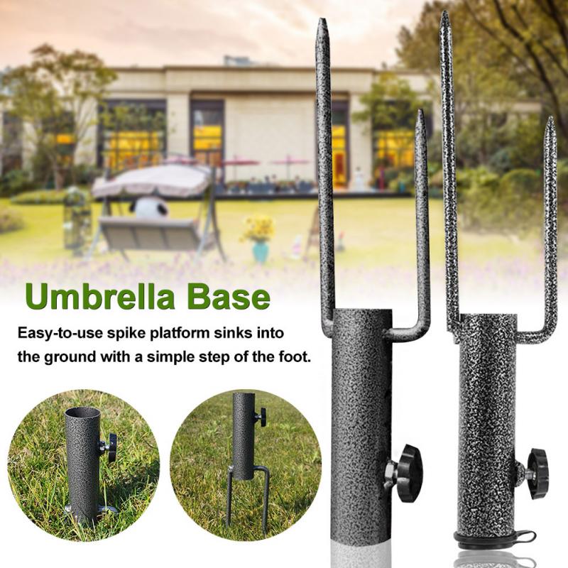 Strand let opsætning pole holder udendørs stål belægning jord indsæt bærbar 35cm paraply base til park gårdhave kraftig parasol