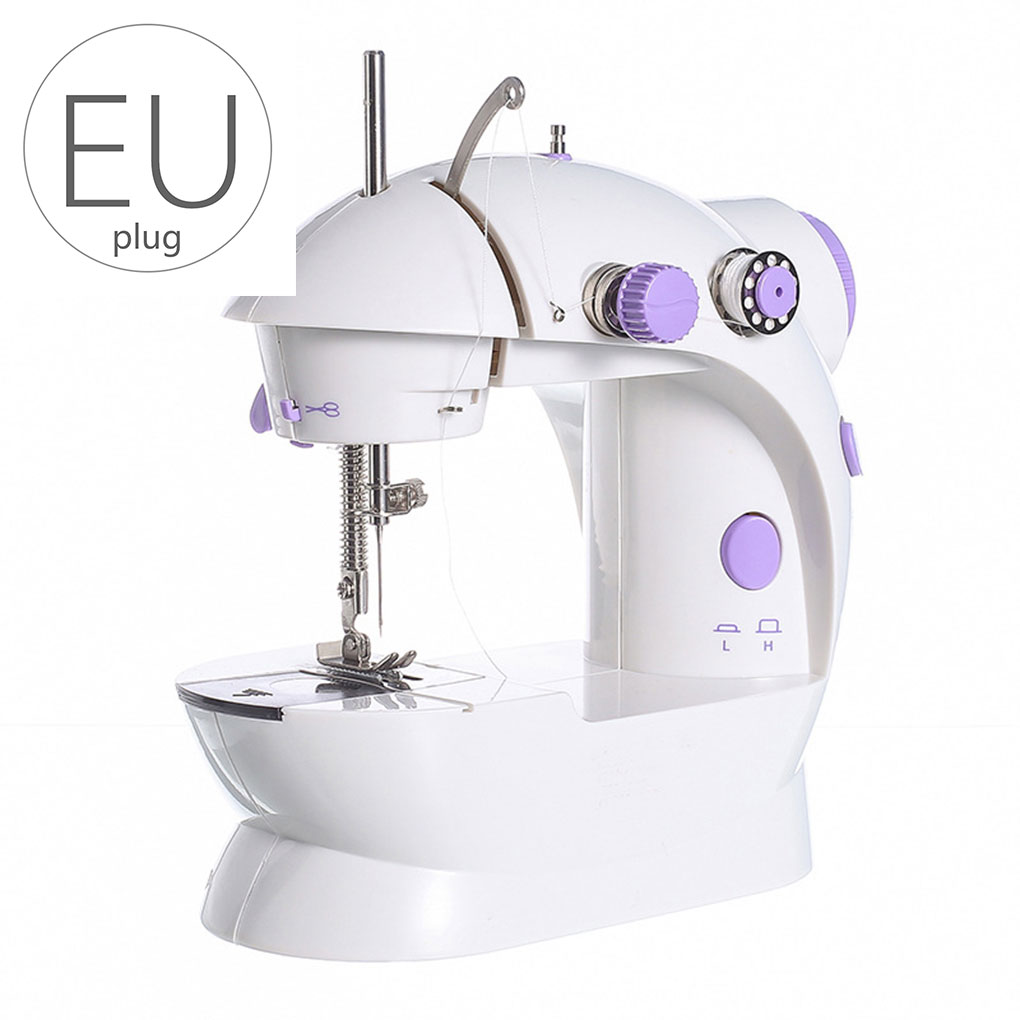 Mini Electric Sewing Machine 2 Speed Portable Desktop Handheld Household with LED Light US Plug: EU