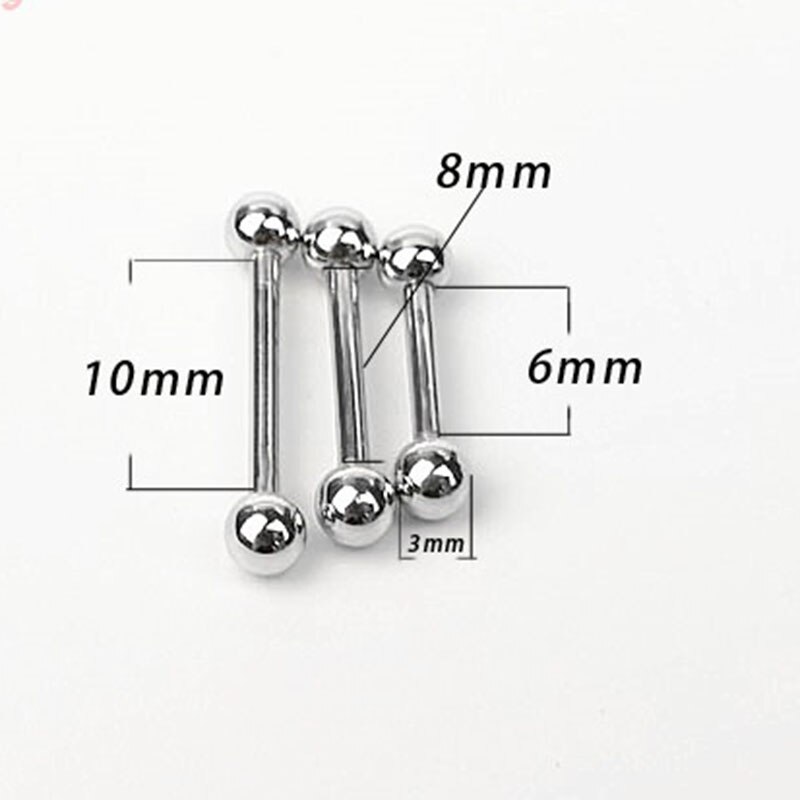 S925 Sterling Silber Barbell Zunge Nägel Brust Nägel Hardware Hantel Barbell Ball Schnalle Mit Schrauben Frauen Schmuck