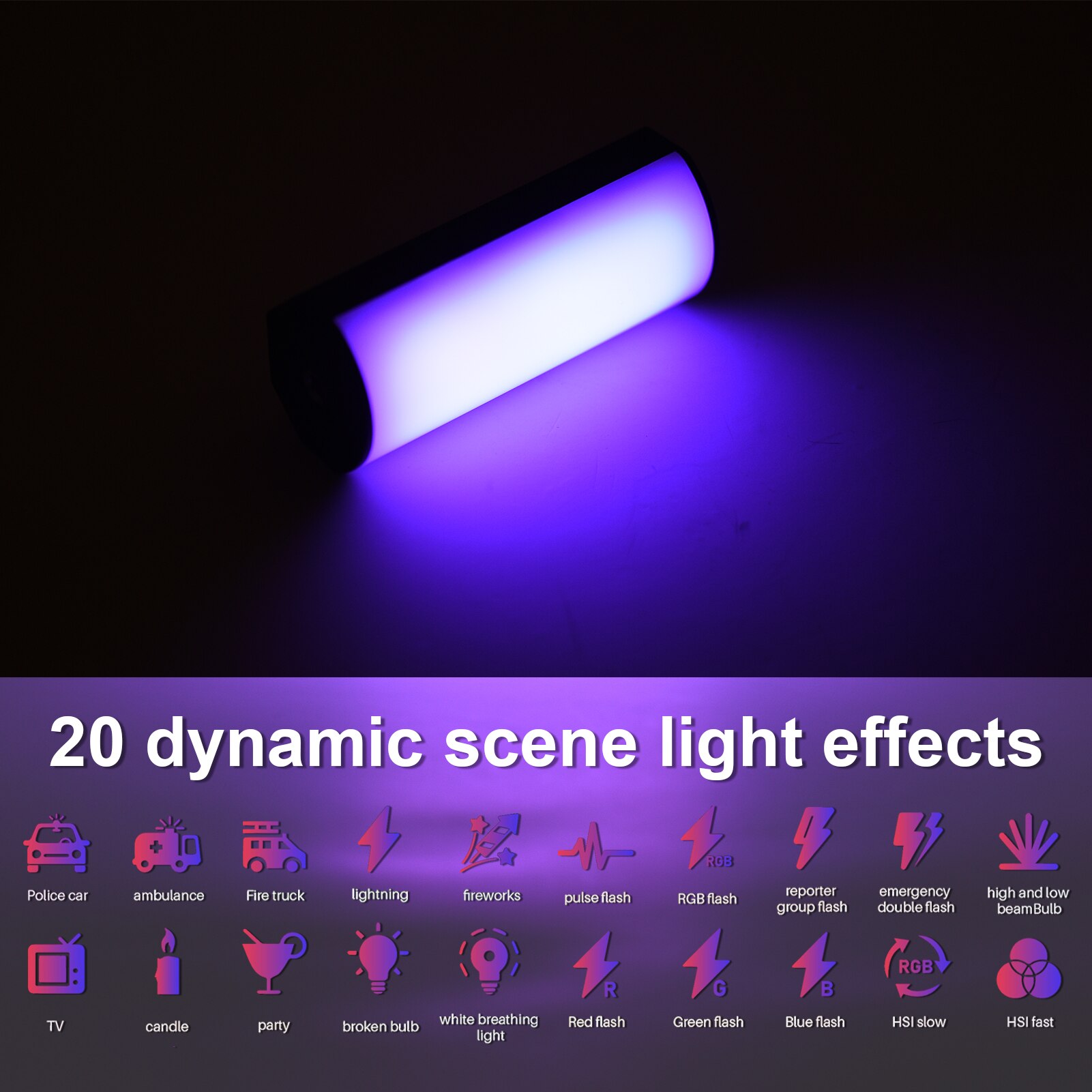 Andoer – Mini lampe LED RGB à manche magnétique, Tube lumineux, pleine couleur, lumière de Studio à intensité réglable pour photographie