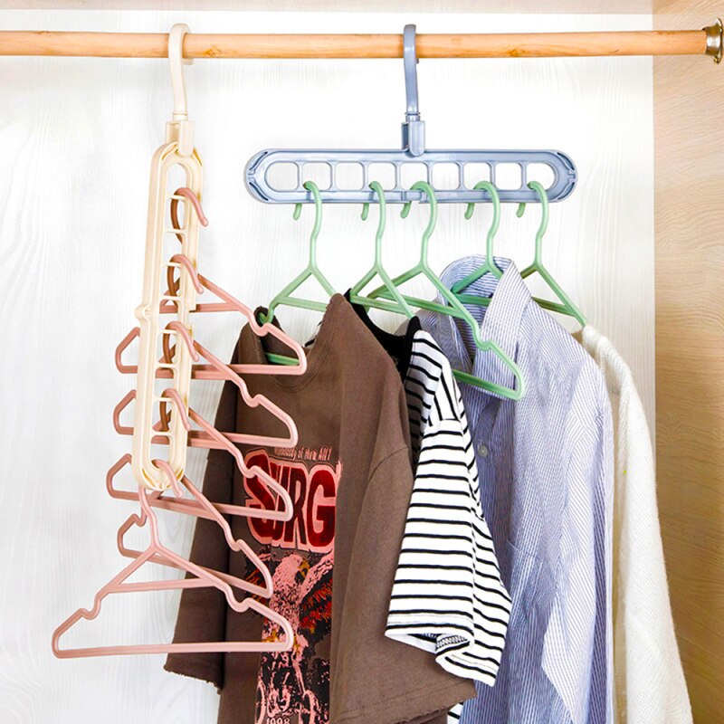 Perchas para ropa con múltiples puertos y Círculo de compatibilidad de puertos, perchas para pantalones para secar ropa, estantes de almacenamiento, perchas multifuncionales de plástico para ropa, bufandas