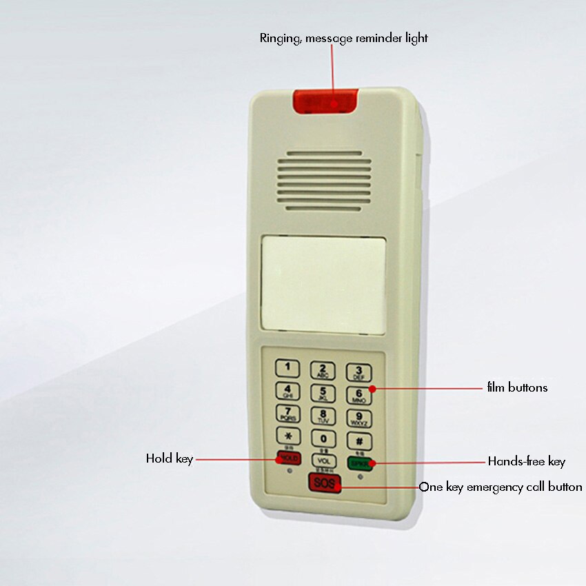 Ligne fixe de téléphone portable à élévateur mural, pour bureau d&#39;hôtel, Volume réglable, étanche, appel SOS d&#39;urgence rapide, sans combiné