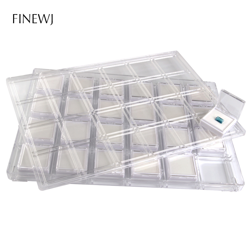 Présentoir de pierres précieuses pour bijoux, boîte de rangement, pot de pierres précieuses, vitrine, plateau avec couvercle, support de diamant en vrac, conteneur organisateur Transparent