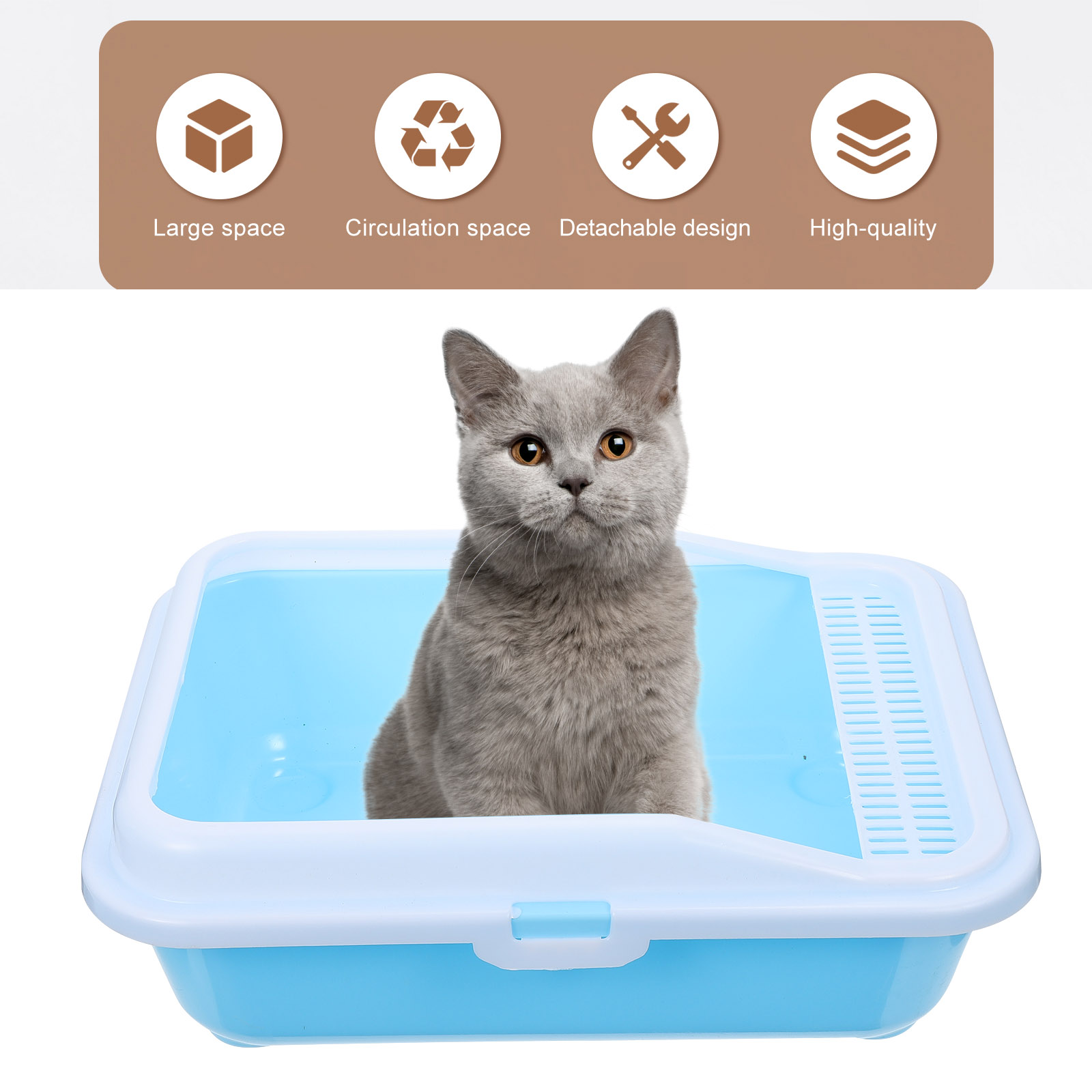 1pc Kot śmieci skrzynka anty-chlapanie Kot toaleta kotek nocnik Kot śmieci basen dla sklep