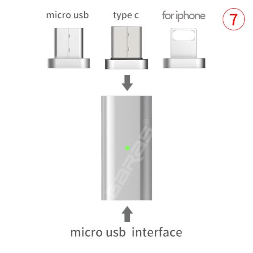 GARAS Micro USB à Type C adaptateur magnétique 3in1 câble de données convertisseur adaptateur Micro USB à Type C: micro to 3in1