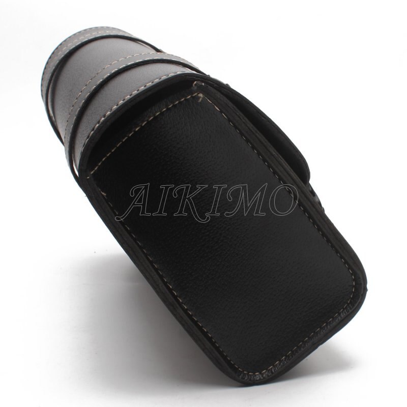Black Motorcycle Saddle Bags PU Leather Motorbike Side Tool Pouch Tail Bag Luggage Borsello Moto Universal D20