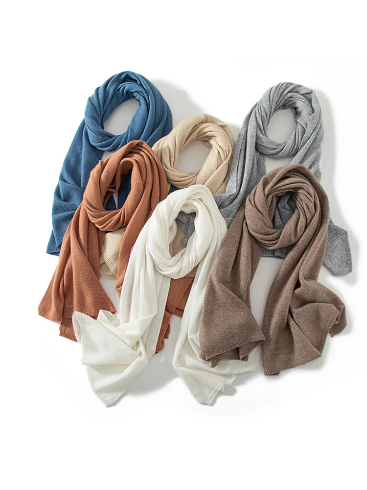 Bufanda de Cachemira de lana para mujer, Pashmina sólida básica, bufandas grandes simples, chal de Cachemira, envolturas exteriores ligeras, Hijab Delgado, Otoño e Invierno