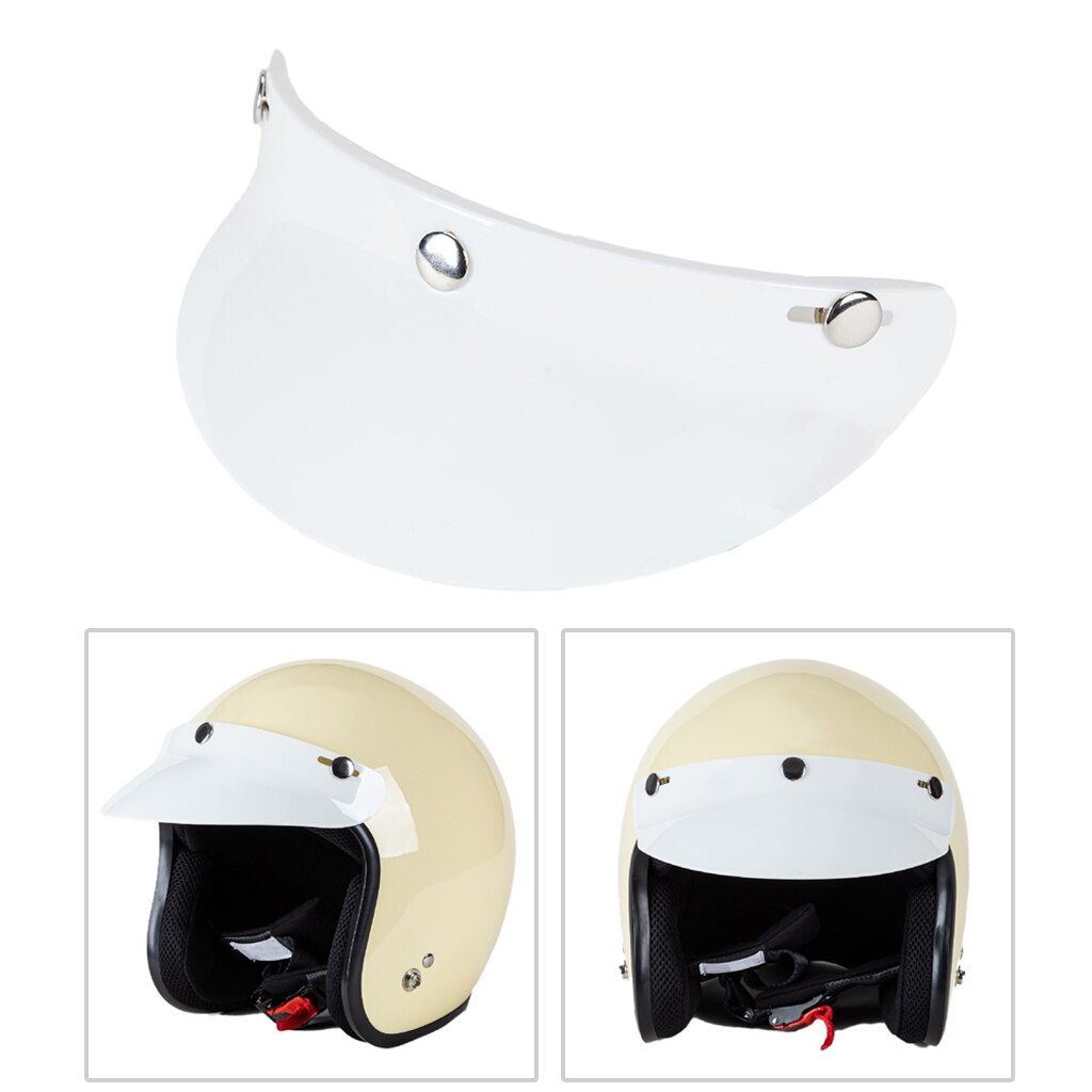 Universal- 3-schnappen Motorrad Helm Visier Spitze UV Sonnenschutzdach Sonnenschutz Schild: Weiß