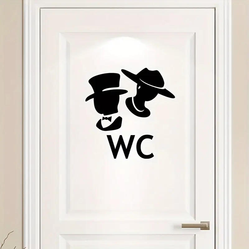 Letrero para inodoro, pegatina decorativa para baño, autoadhesiva, semibrillante, cuadrada, para pared y inodoro, para el hogar